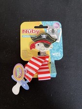 NWT Nuby Pacifinder Pacifier Clip with felt Pirate