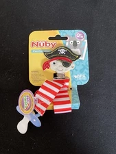 NWT Nuby Pacifinder Pacifier Clip with felt Pirate