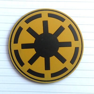 3D PVC IMPERIAL GALACTIC EMPIRE STAR WARS RUBBER HOOK&LOOP PATCH DESERT BLACK-J