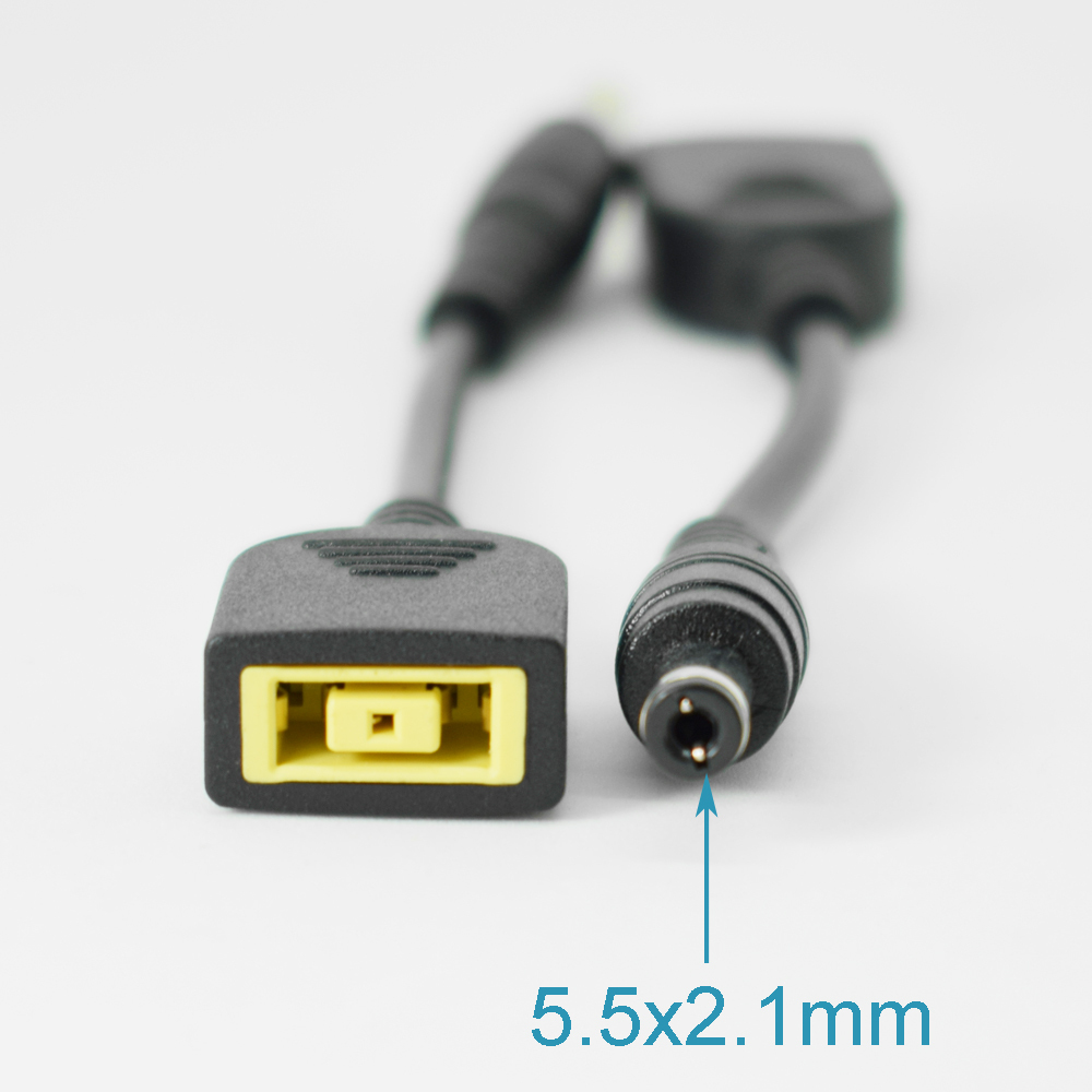 1pc 14cm 2.1x5.5mm Male To Square DC Female Adapter Cable For