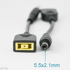 50pcs 14cm 2.1x5.5mm Male To Square DC Female Adapter Cable For Lenovo ThinkPad