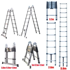 2.6M/3.2M/3.8M/5M Telescopic Folding Ladder Extendable Multi Purpose Step Ladder