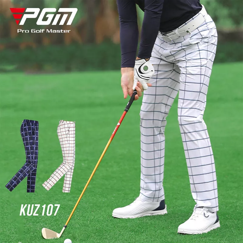 PGM Fit Long Plaid Golf Pants Men Elastic Comfortable Trousers Windproof  Pants