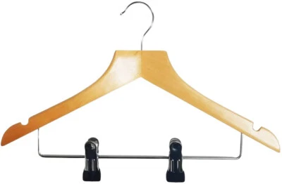 COMPLETESHOPFITTINGS 1x 35cm Wooden Baby Toddler Children's Kids Wooden Clothes Coat Hanger