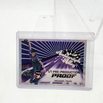 2024 Leaf PBA Metal Bowling Michael Tang Autograph Alley 1/1 Purple Proof