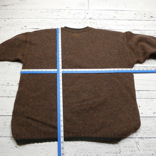 Suéter de Lana Woolrich De Colección Para Hombres XLT Marrón Tejido con Cable Cuello Redondo HECHO EN EE. UU. - Imagen 5 de 7