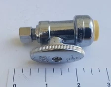 10 PC 1/2" PUSH FIT X 1/4" OD COMP. 1/4-TURN STRAIGHT STOP VALVE