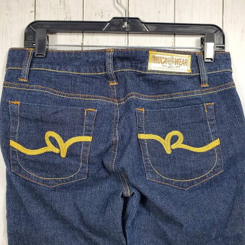 Rocawear Jeans Mid Rise Bootcut Womens Size 9 Med Wash Dark Blue Cotton Spandex - Picture 8 of 12