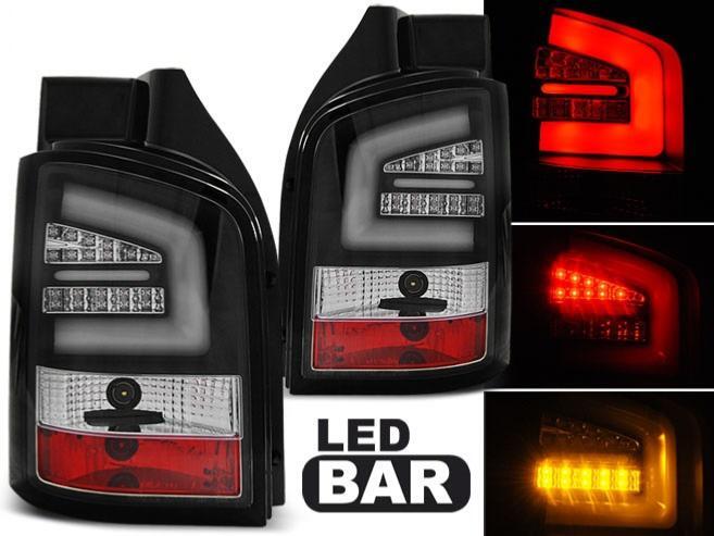 Feux VW T5 03-09 LED BAR noir hayon arrière pour utilitaire et van aménagé