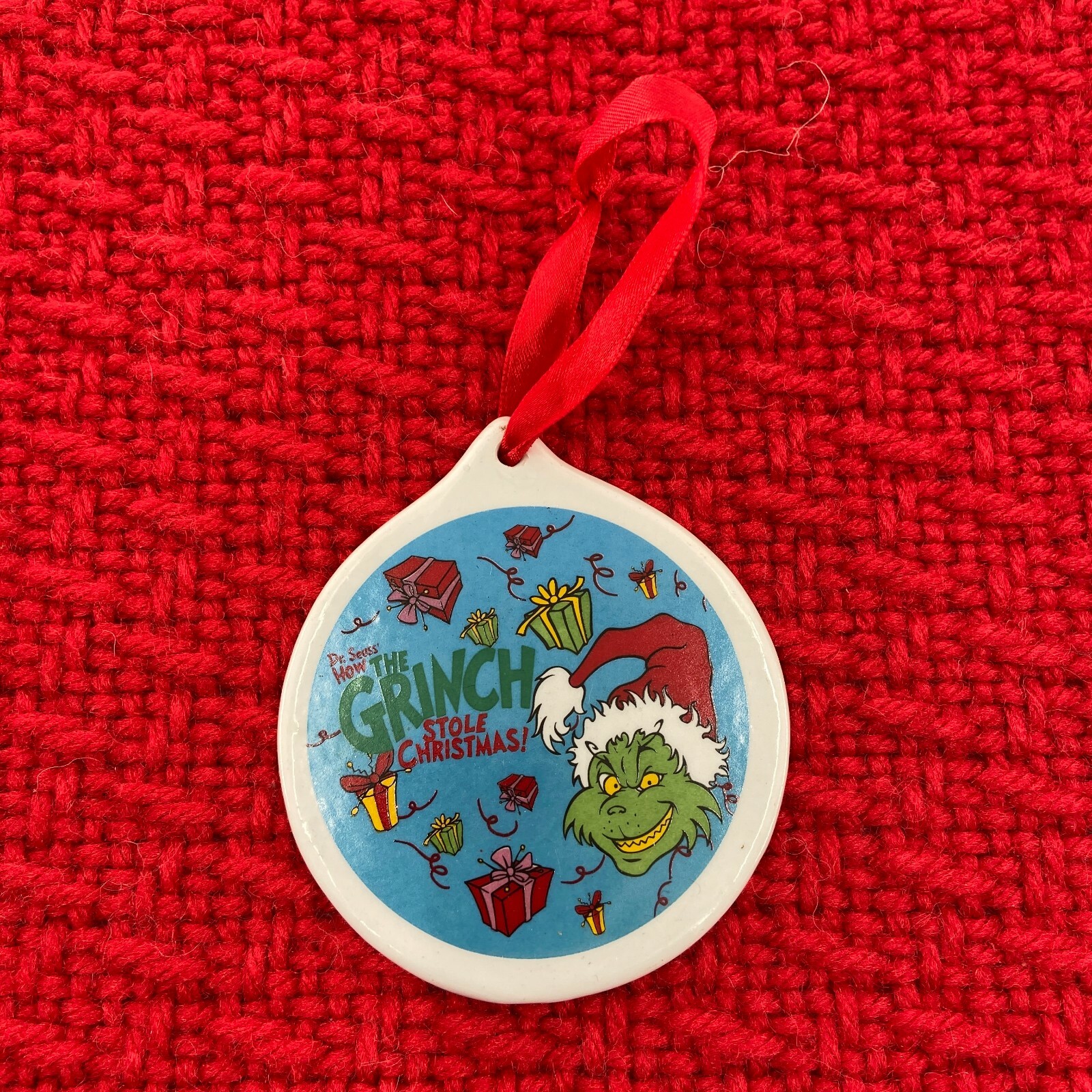 Dr Seuss Grinch Stole Christmas 2000 Porcelain Tree Ornament