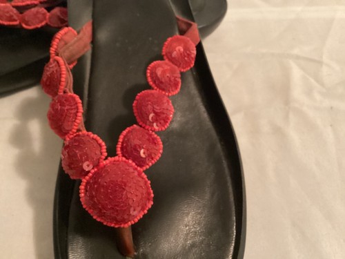 ROBERT CLERGERIE BLACK/RED SANDALS. 8. FRANCE. (78B) - Picture 7 of 7