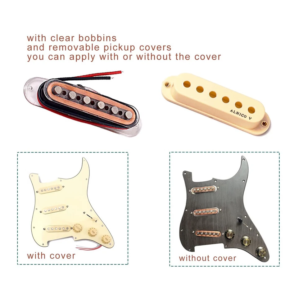 SSS Black 60's WVS Alnico V Single Coil Guitar Pickups Set for Strat ST Guitar - Image 4 of 4