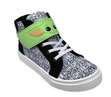 NWT Star Wars BABY YODA Mandalorian High Top Shoes TODDLER SZ 8 ATTACK