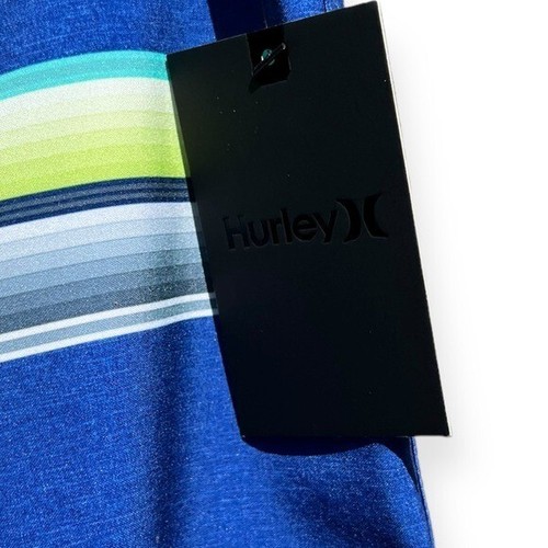 🌻NEW w/tags Hurley Blue Green Striped Board Shorts Size 29 - 第 11/12 張圖片