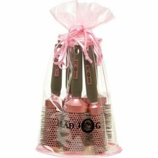 Head Jog Pink Round Radial Ceramic Ionic Brush Set In Bag - 5 Brushes PINK