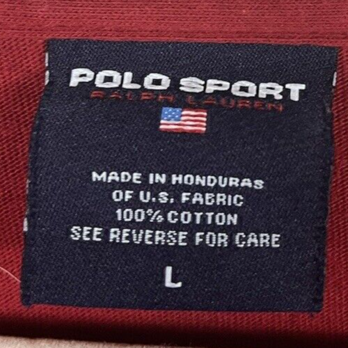 Polo Sport Ralph Lauren Para Hombre Talla L Rojo Oso de Peluche Camisa Manga Larga - Imagen 3 de 4