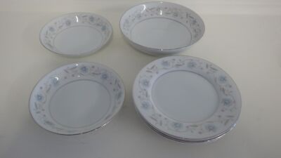 English Garden Fruit Bowls Bread butter plate soup bowl 7 pcs Imperial China euc