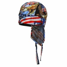 Patriotic Eagle American Flag Freedom Premium Head Wrap Biker Durag Sweatband