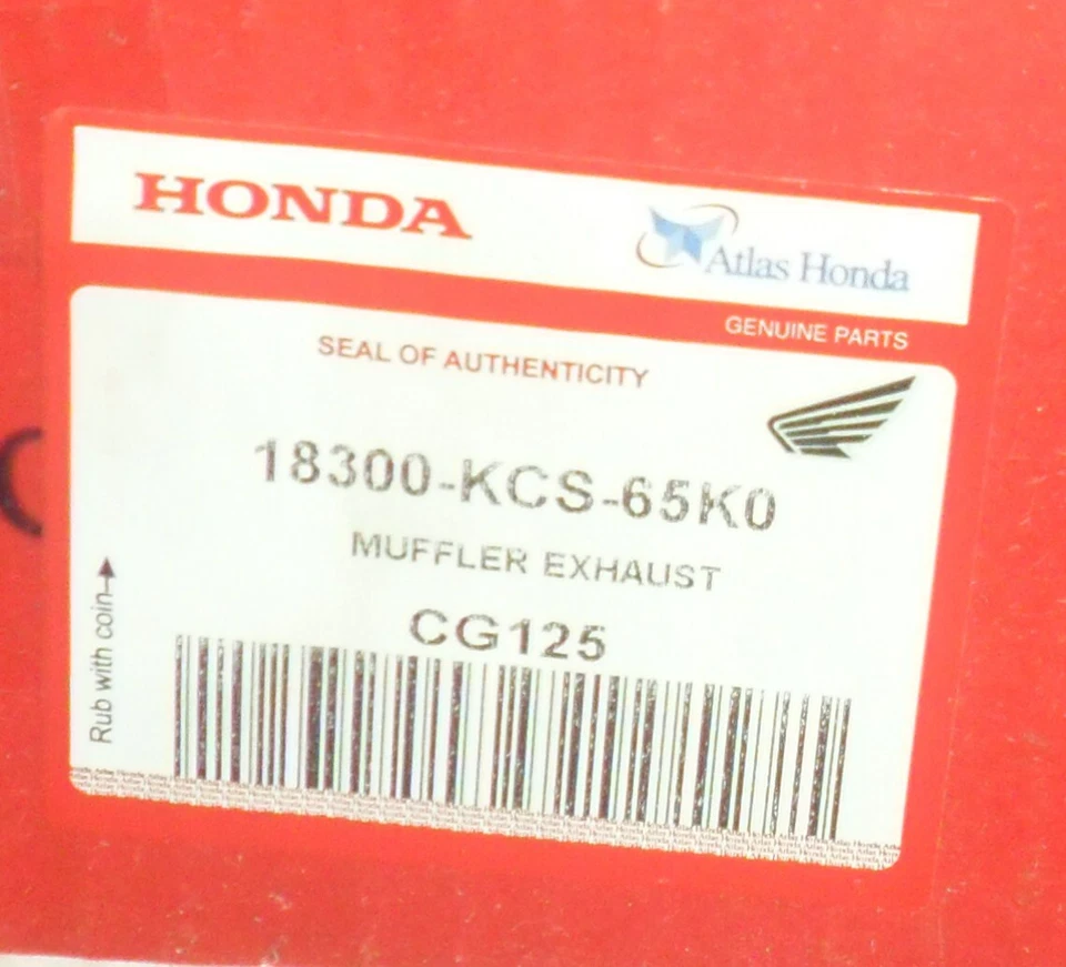 New HONDA CG125 COMPLETE EXHAUST SILENCER GENUINE HONDA PART NOT A CHEAP COPY - Image 3 of 4