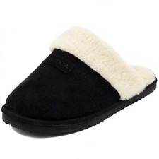 Nautica Women's Microsuede Somersby Slipper Medium Black