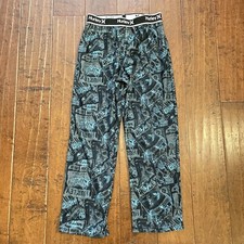 Hurley Kids Boys Size 10 Pajama Pants Bottom Sleep Gray Blue EUC
