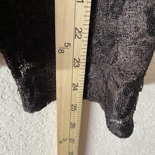 Jones New York Blouse Womens 3X Black Lace Mock Wrap Lined Plus Size Sheer - Picture 12 of 13