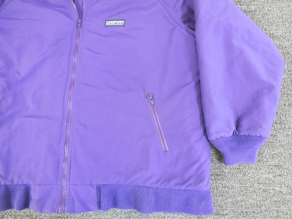 Chaqueta Lands End Squall para mujer XL púrpura cremallera completa manga larga forrada de vellón Foto 4 de 4
