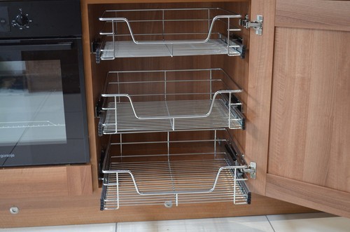 Pull Out Wire Basket X 3 Kitchen Cabinet Base Unit Larder Cupboard Soft Close Kitchen Cabinet Base Unit, Over Cabinet Storage Basket