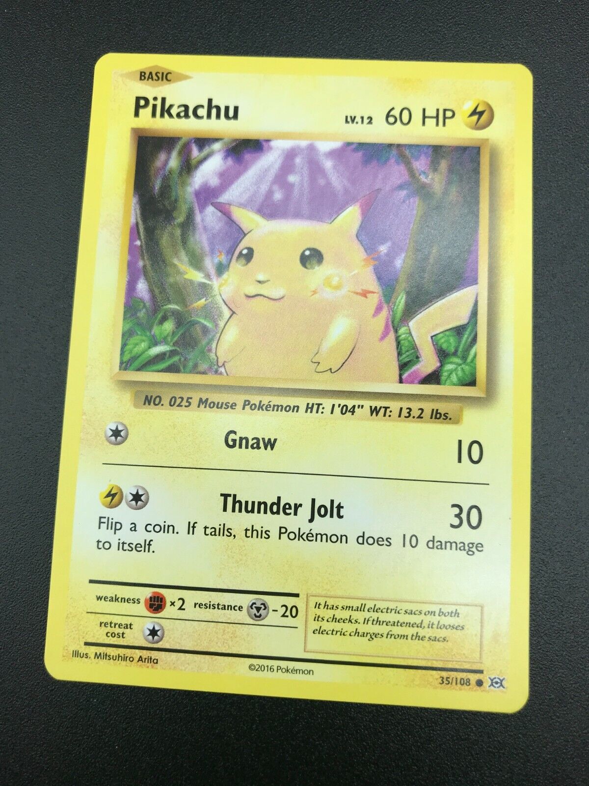 Pikachu 35/108 Common Pokemon TCG XY Evolutions Card NM 2016 A