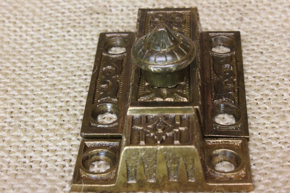 Old Catch Cupboard Latch Pie Safe ALL Solid Brass 2 1/8