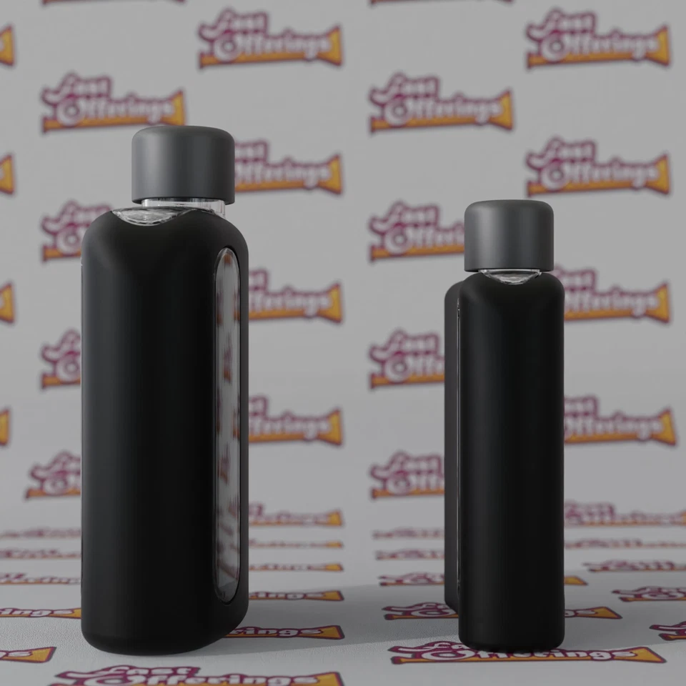 Frasco de cadera de vidrio con cubierta protectora de silicona de Raproper para beber licores Foto 2 de 3