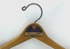 Peru Indiana Clothcraft The Men's Shop Dewalt  Devor Vintage Wooden Hanger