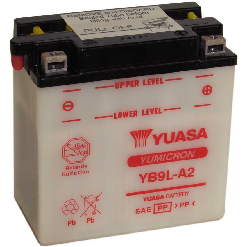 BATTERIA YUASA YB9L-A2 12V/9AH SENZA   for KAWASAKI 250 GPX R 1988-2006
