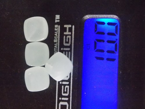 Nice Boxed Lot of 4 Milk Aquamarine 8mm Cushion Cut Cabochons, 10 ct wt. Total. - Picture 2 of 7