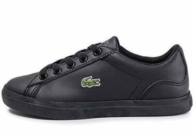 Mens Lacoste Lerond Athletic Shoe Style BLACK MONO Leather Upper NEW