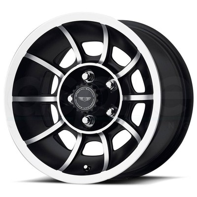 15x7 American Racing VN47 Vector 5x114.3 0 Satin Black Machine Wheels Rims Set(4