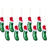 10 X WeihnachtsanhäNger Weihnachtsgurke 6Cm Glas Christbaumschmuck Weihnachten