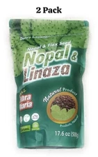 Nopal y Linaza 2 Pack Seed y Nopal  100% Natural 1 LB. FIBRA Derivados Naturales