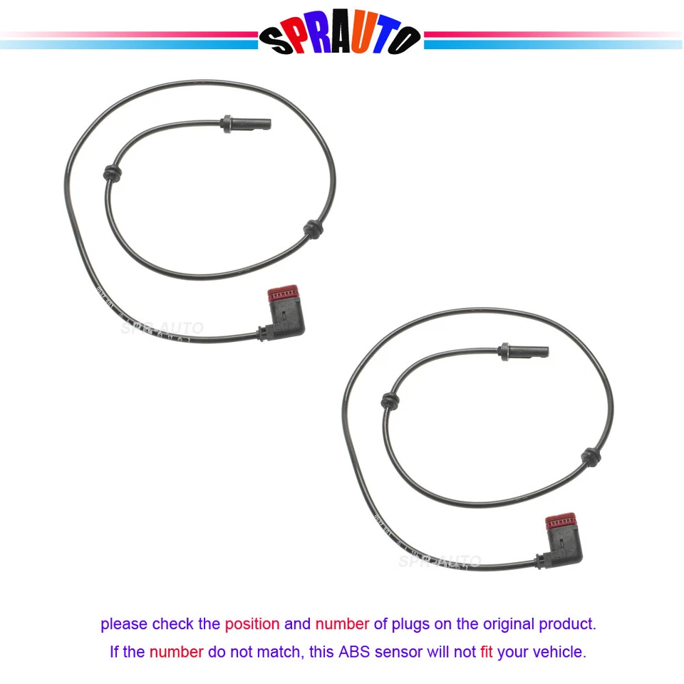 Rear Driver Passenger ABS Speed Sensor Set For Mercedes-Benz C63 AMG 2008-2015 - Imagem 2 de 4