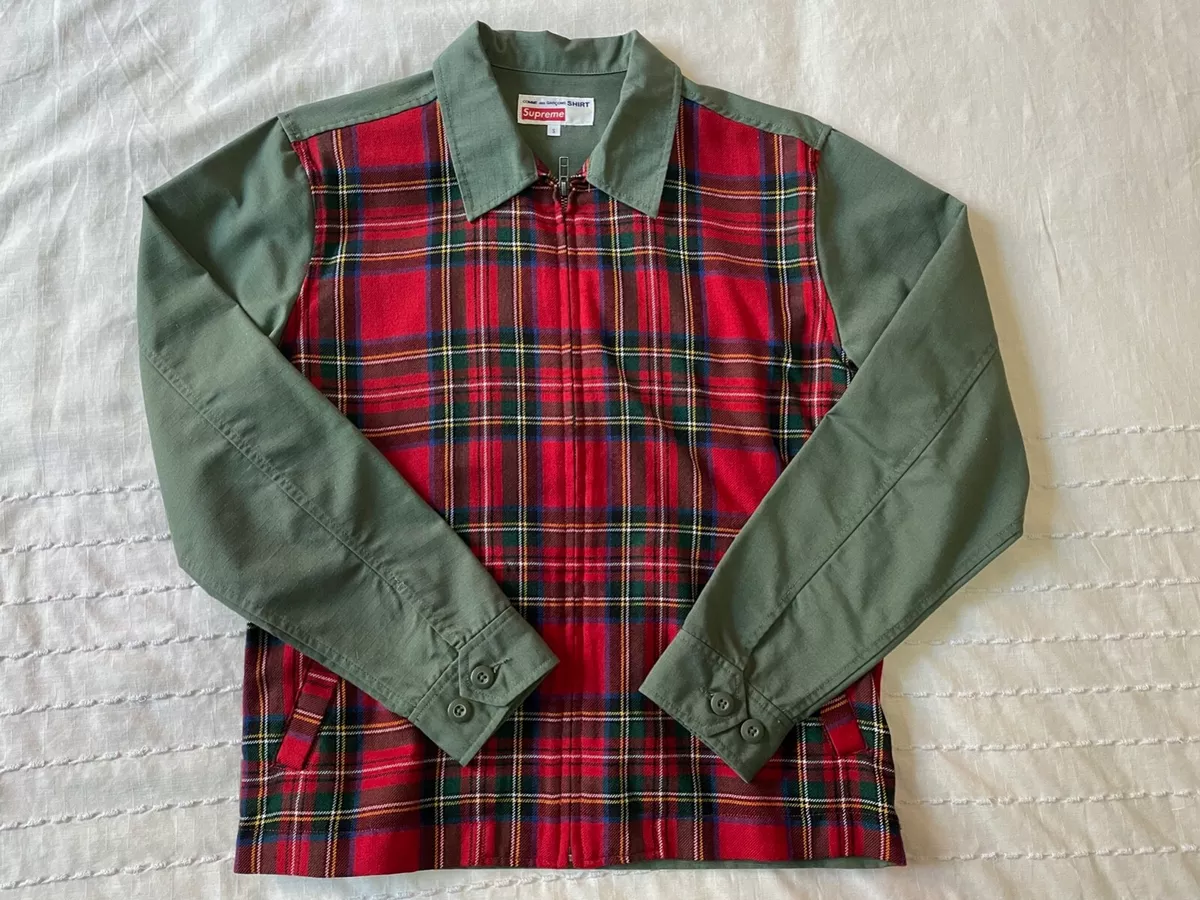 Authentic Supreme FW 15 16 Comme Des Garcons Plaid Work Jacket Small Box  Logo