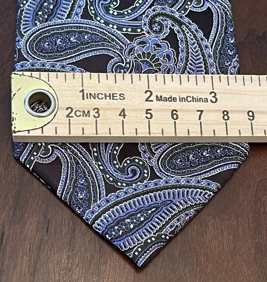 Corbata de cuello Eagle azul marrón hecha a mano 100 % seda para hombre hecha en China Foto 4 de 4