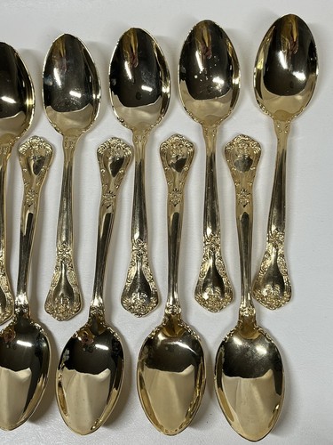 Godinger Gold Electroplate 25 PCS Flatware Silverware Incomplete Flaws Baroque - 第 10/22 張圖片