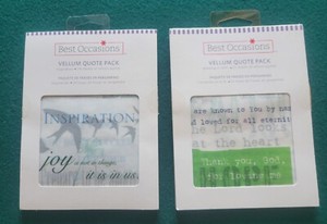 Lot of 2 Best Occasion VELLUM QUOTE PACKS Inspiration Growing in Faith 24 sheets