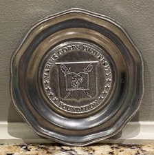 PEWTER USMC MARINE CORPS UNIVERSITY FOUNDATION SMALL TRAY PLATE