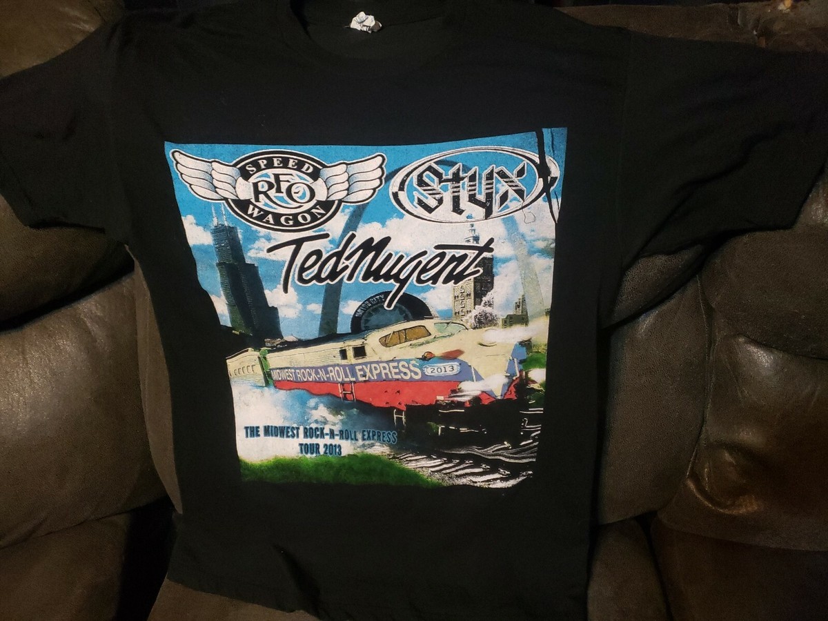 REO Speedwagon Styx Ted Nugent 2013 Tour Shirt L Midwest Rock N