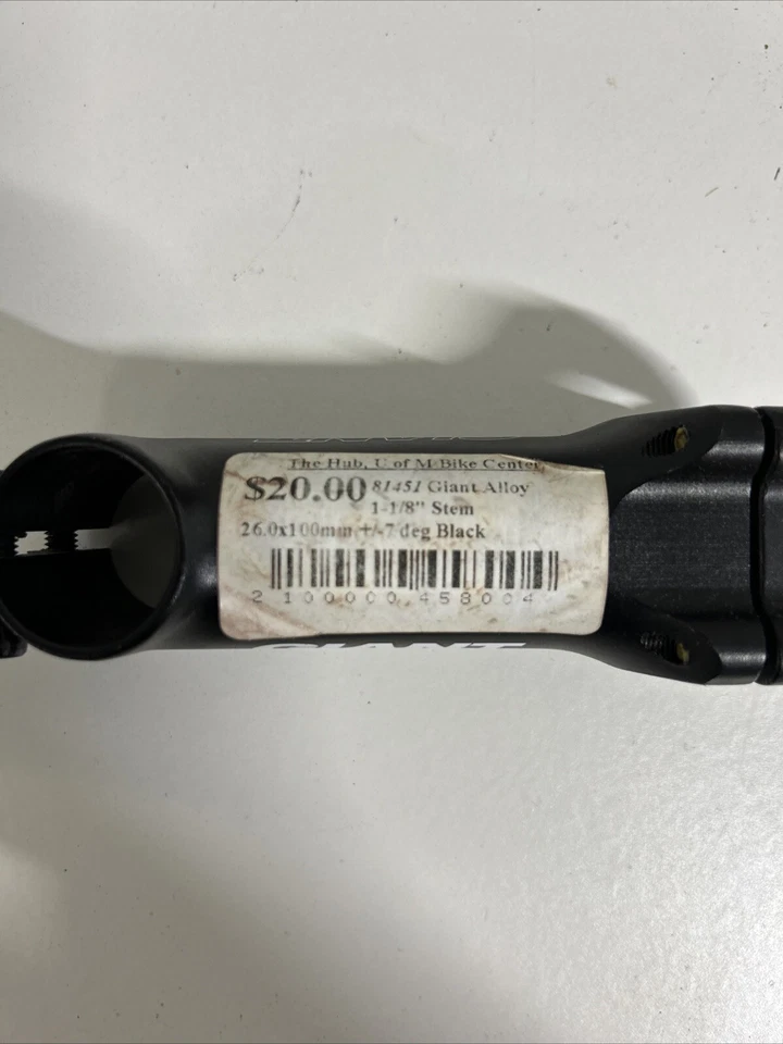 Vástago de bicicleta de contacto de aleación GIANT +- 7 grados 26,0x100 mm 1-1/8” #2g4a Foto 2 de 4