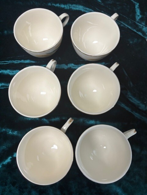 1950"s International China, Alliance, OH Viking pattern 6 Cups 6 Saucers