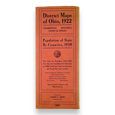 1922 Ohio District Maps Presidential Election Returns Harding Cox Wilson Hughes