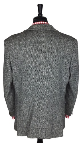 Harris Tweed Men Gray Herringbone Wool Sport Coat Blazer Jacket 42R - Picture 5 of 13