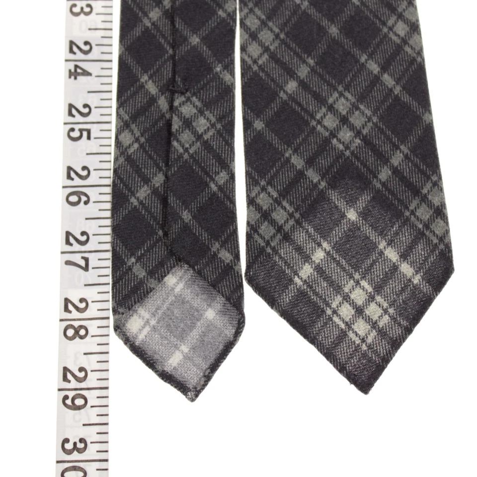 Kiton новый без ЯРЛЫКОВ кашемир/шелковая смесь семь сложить шеи галстук темно серый/светло-зеленый клетку - Изображение 4 из 4
